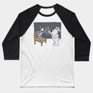 Cat and dog playing tic tac toe Baseball T-Shirt